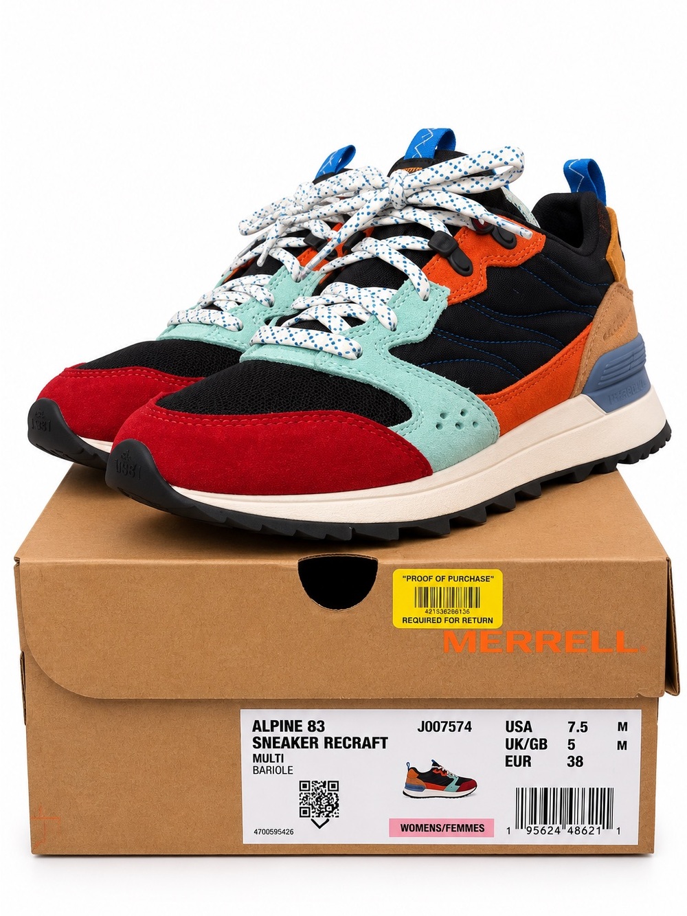 NIB Merrell Alpine 83 Recraft Multi Gorpcore Sneakers 7.5